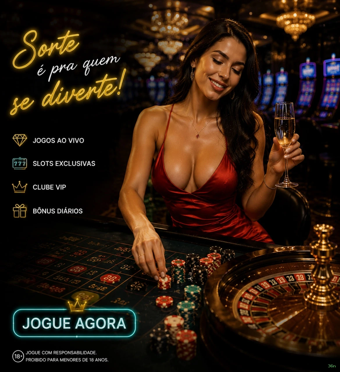 Imagem promocional do cassino online da 36n mostrando jogos ao vivo
